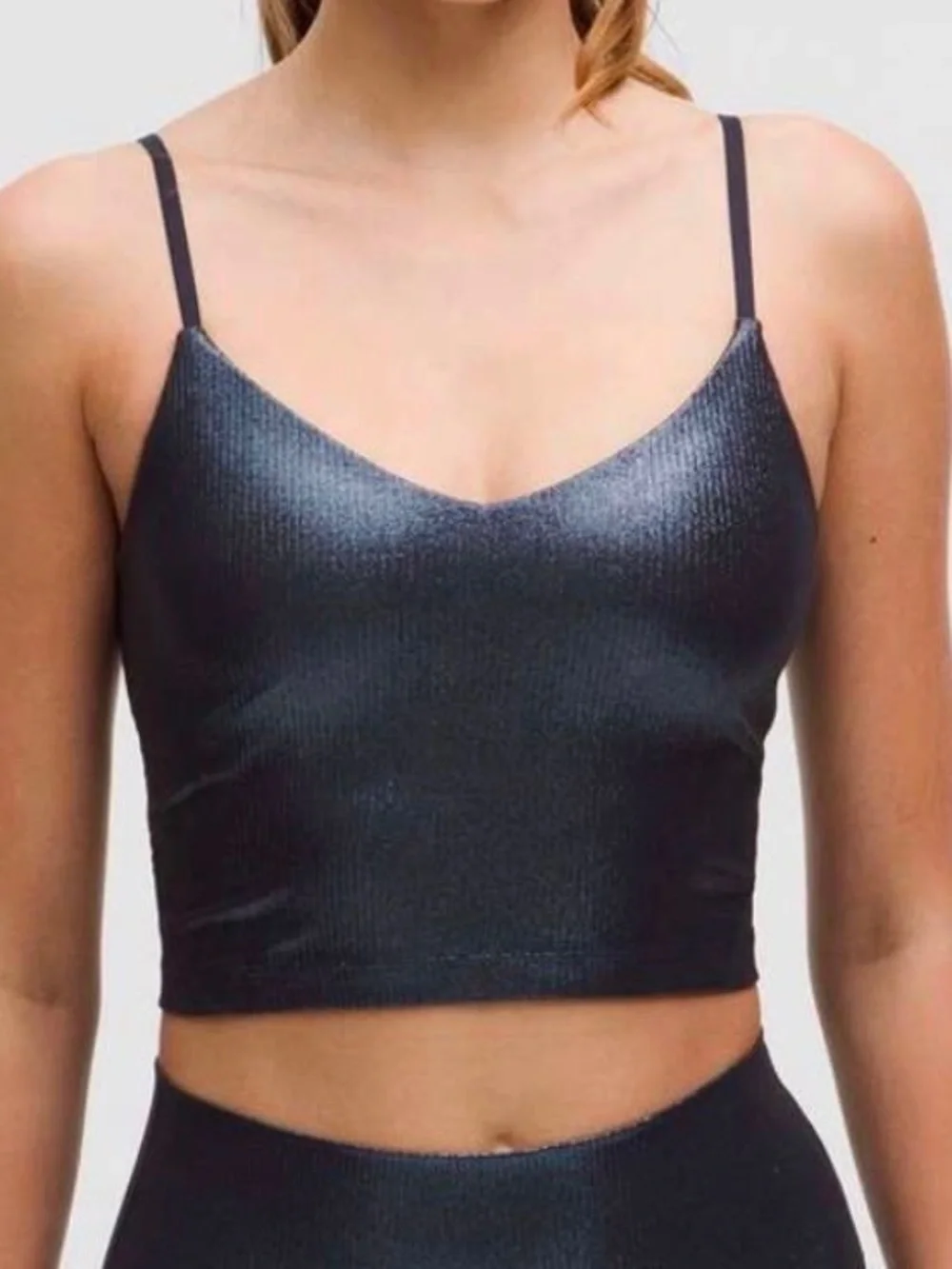 Lululemon Align Ribbeed Crop Cami Tank TopShine A/B Cup NVT Size 12